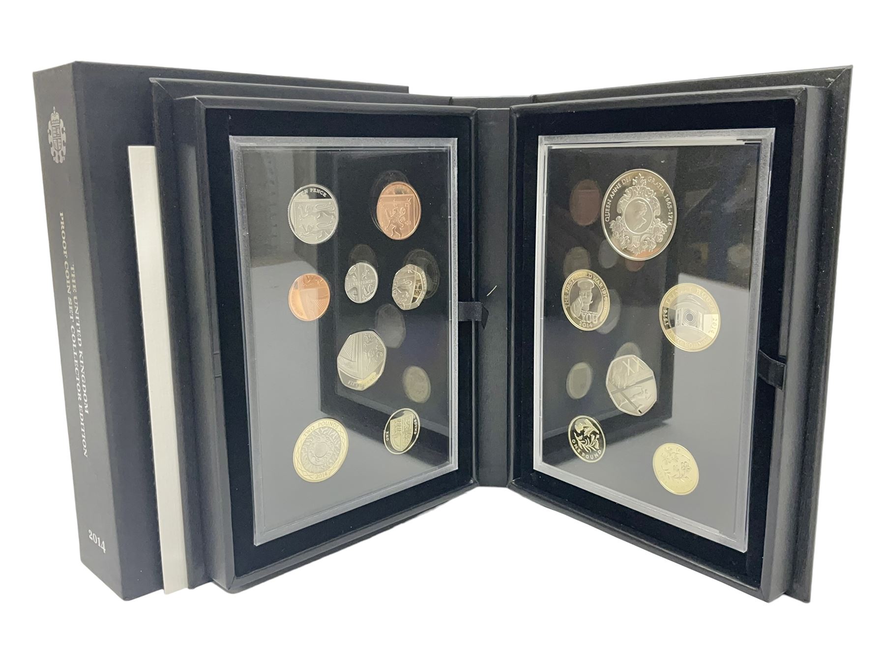 The Royal Mint United Kingdom 2014 proof coin set collector edition, cased with certificate