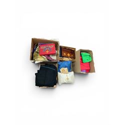 Large collection of Masonic and ecclesiastical Regalia, including aprons, sashes, cushions etc