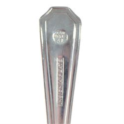 Silver napkin ring, hallmarked, together with silver plated canteen of cutlery and further silver plated wares