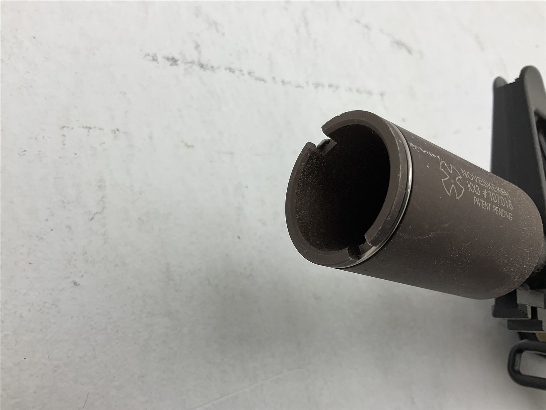 Combat Machine lithium battery powered airsoft BB rifle, 'Complete AEG Series' to fire 5mm pellets, with adjustable length stock L69cm non-extended; with six magazines, Trijicon ACOG red dot telescopic sight, battery charger etc (NO BATTERIES)