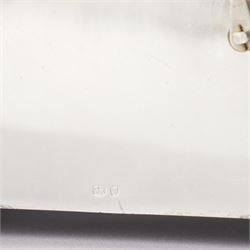 Chas Frodsham - Elizabeth II commemorative miniature carriage clock with platform lever escapement, gilt brass dial inscribed  'Elizabeth of Glamis' in domed silver case with chain handle H8cm London 1980 with key