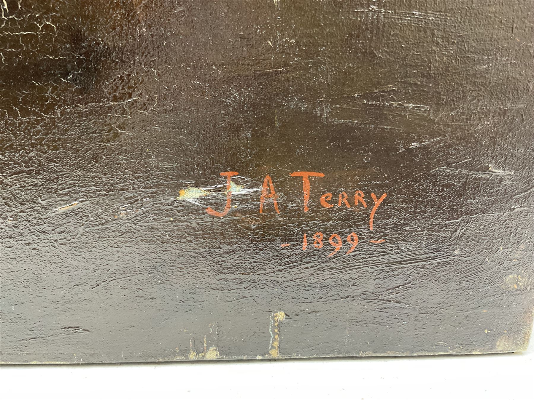 Joseph Alfred Terry (Staithes Group 1872-1939): The Gleaners, oil on canvas signed and dated 1899, 86cm x 122cm (unframed)
Provenance: Artist's Studio Sale, Christie's 3rd July 1986, Lot 209. Studio Sale stamp verso