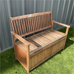 FSC teak garden bench with storage box - THIS LOT IS TO BE COLLECTED BY APPOINTMENT FROM DUGGLEBY STORAGE, GREAT HILL, EASTFIELD, SCARBOROUGH, YO11 3TX