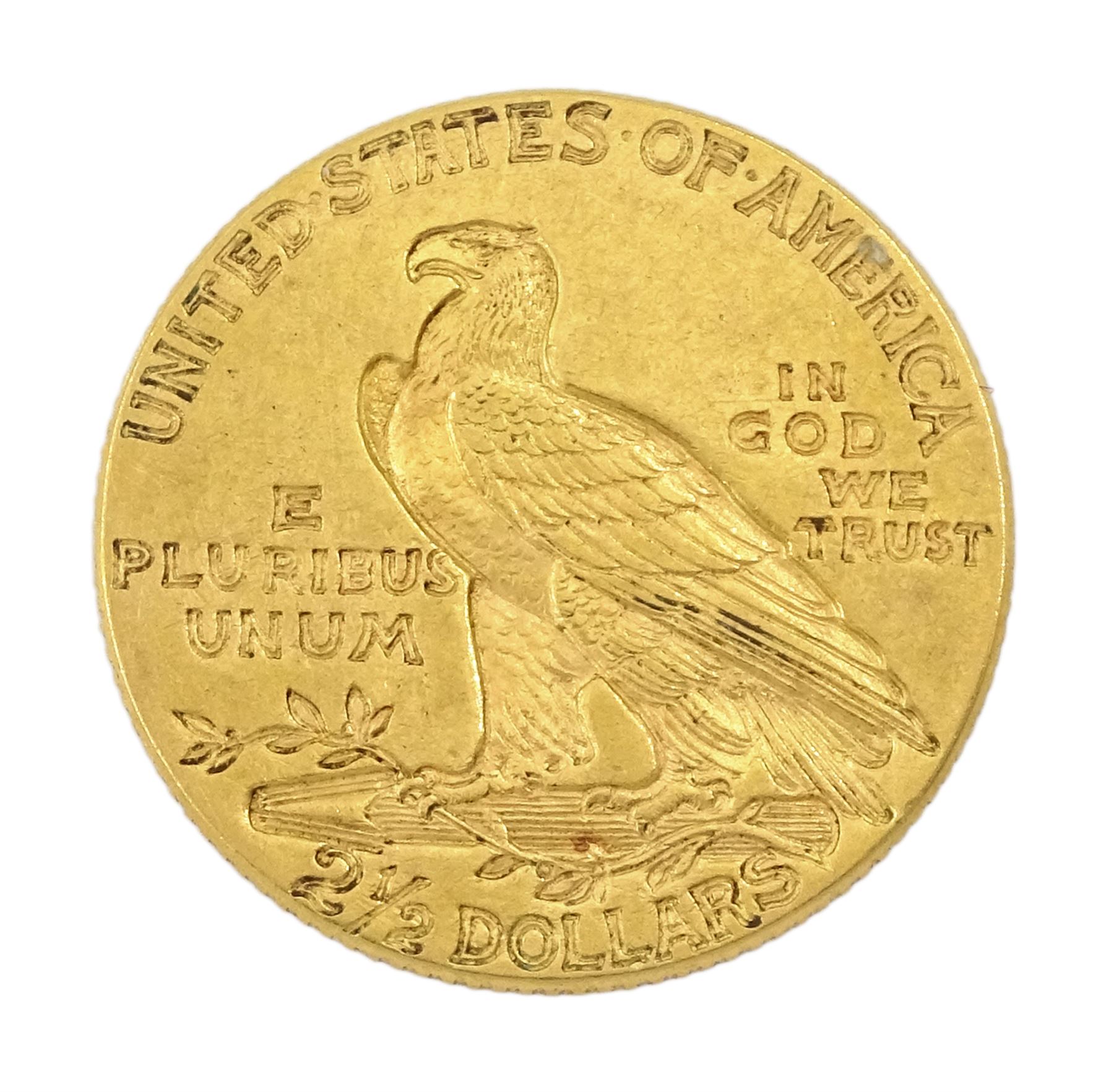 United States of America 1926 Indian head gold two and a half dollar coin