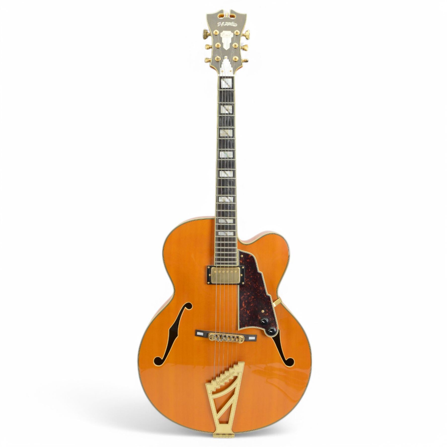 D'Angelico Excel EX1-1S11 hollow body electric guitar, serial no. KS051060055, contained within hard carry case, guitar length 112cm