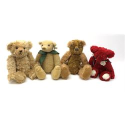 Handmade red teddy bear by Marcia Hill, 