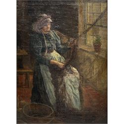 Robert Jobling (Staithes Group 1841-1923): Fisherwoman, oil on canvas unsigned 58cm x 42cm