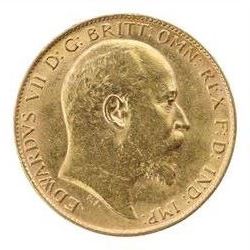 King Edward VII 1910 gold half sovereign coin
