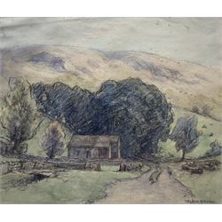 Nelson Ethelred Dawson (British 1860-1941): 'Thorpe Crags - Wharfedale', pastel signed, titled verso 34cm x 40cm