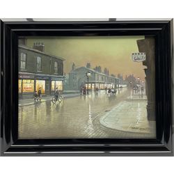 Steven Scholes (Northern British 1952-): 'Tatton Street Ordsall Salford 1962', oil on canvas signed, titled verso 28.5cm x 38.5cm