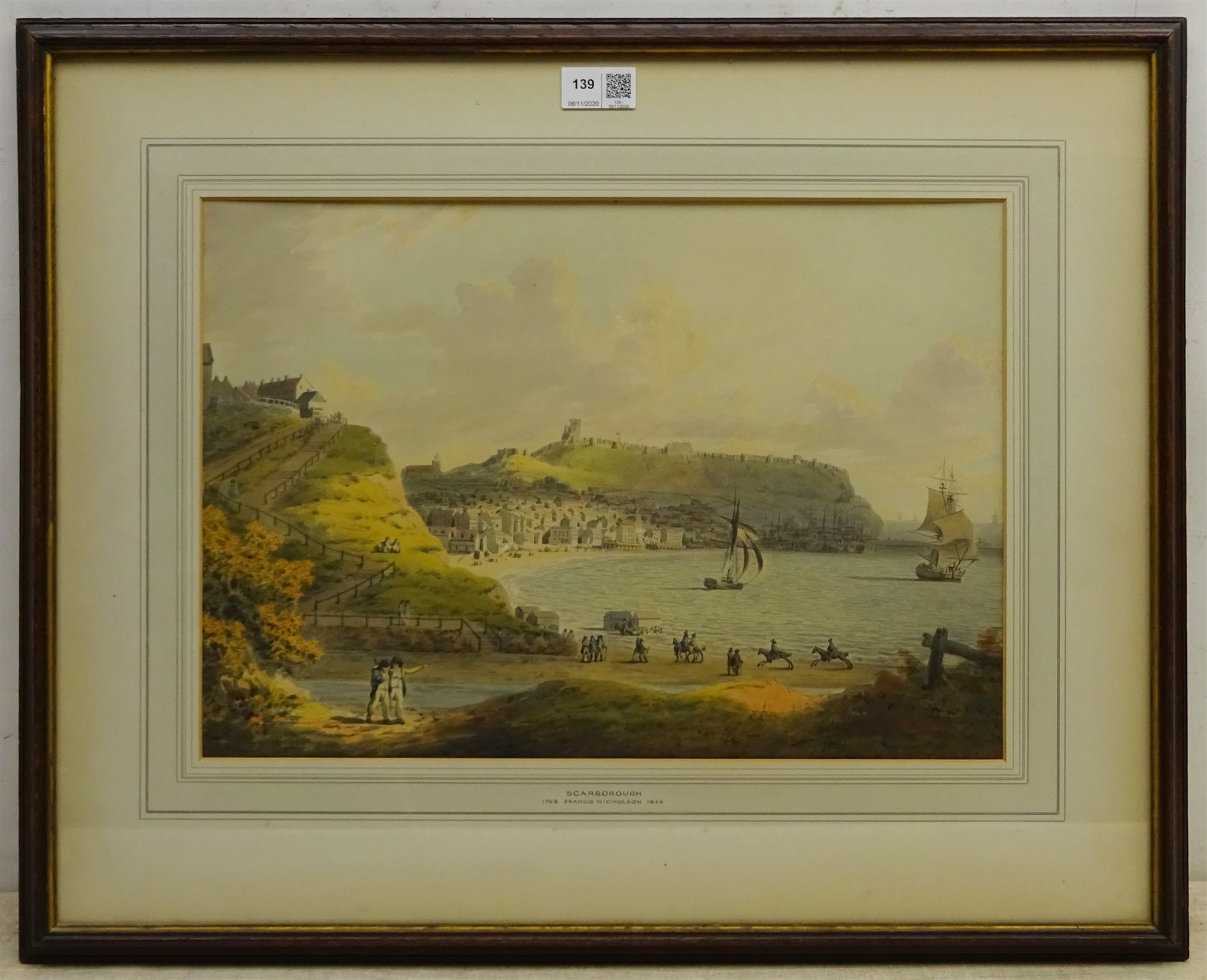 Francis Nicholson (British 1753-1844): South Bay Scarborough, pen grey ink and watercolour unsigned 29cm x 41cm
Provenance: private collection; with The Leger Galleries Ltd., Old Bond St., London April 1964 No.7; collection of Mrs Fitzmaurice Lenon