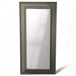 Contemporary painted wood wall mirror, tall rectangular proportions with deep frame, paint...