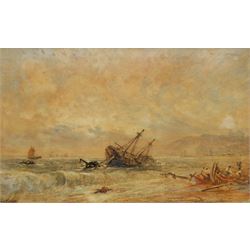 George Weatherill (British 1810-1890): Wreck on Upgang Beach Whitby, watercolour signed 15cm x 24cm 
Provenance: with Walker Galleries Harrogate, label verso