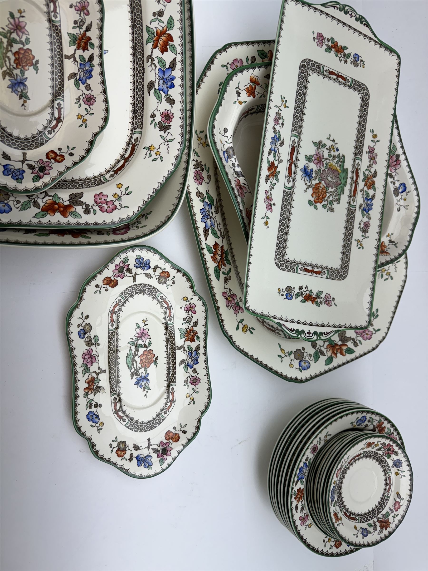 Large collection of Spode Chinese Rose pattern tea and dinner