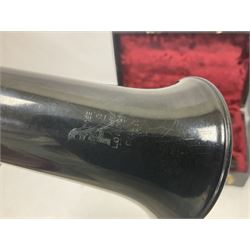 Boosey & Hawkes Regent B flat ebonite clarinet, and a French Noblet wooden intermediate clarinet
Both clarinets in their original fitted cases