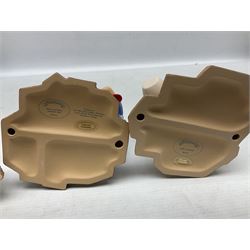 Collection of eight Disney Pooh and Friends figures, comprising Hip, hip Poohray for birthdays, Tricks and treats for someone sweet, We'll share forever whatever the weather, Thanks for being a Caring Sort of Bear, Now it's perfect just like you, Have a red-shirt red letter day, Life is sweet and I love you Mama, all with boxes