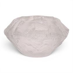 Glasbruk bowl by Gote Augustsen for Ruda, of textured dimond form, H12cm