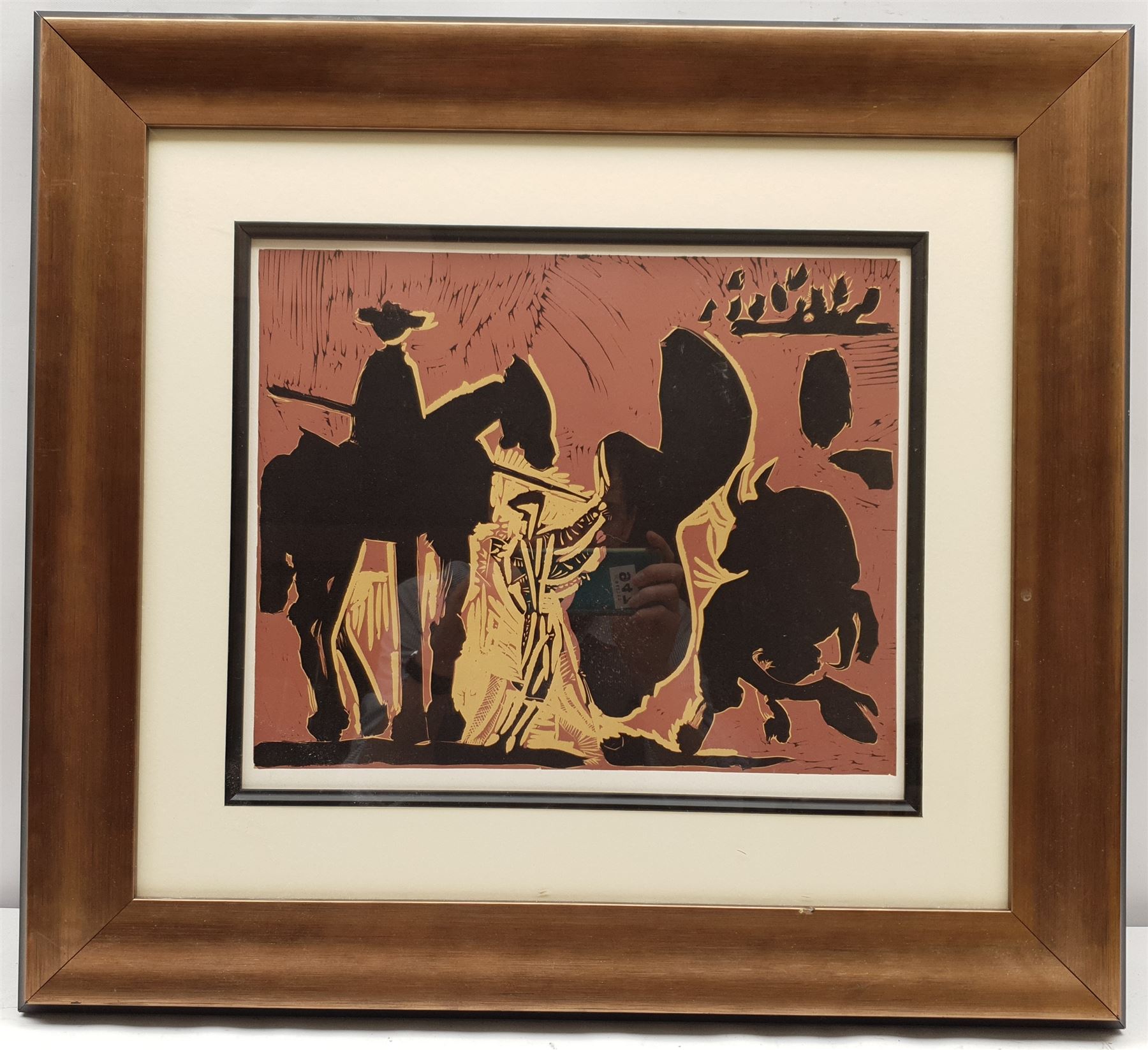 After Pablo Picasso (Spanish 1881-1973): 'Avant la Pique', linocut pub. Louise Leiris, Paris 1962 with COA 27cm x 33cm