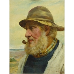  David W Haddon (British fl.1884-1914): 'One of the Crew', oil on board signed and dated '97, 29cm x 22cm  