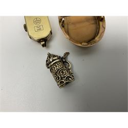 Edwardian silver open face lever pocket watch, case by Alfred Wigley, Birmingham 1901, on silver tapering Albert chain, 14ct gold ladies manual wind wristwatch, two pairs of silver sugar tongs by Francis Higgins II, London 1880, silver charm and a 9ct gold cameo