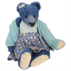 Eight early 20th century and later teddy bears, to include three straw filled examples with jointed limbs, tallest H58cm