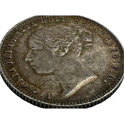 Queen Victoria 1878 silver sixpence coin, die number 43