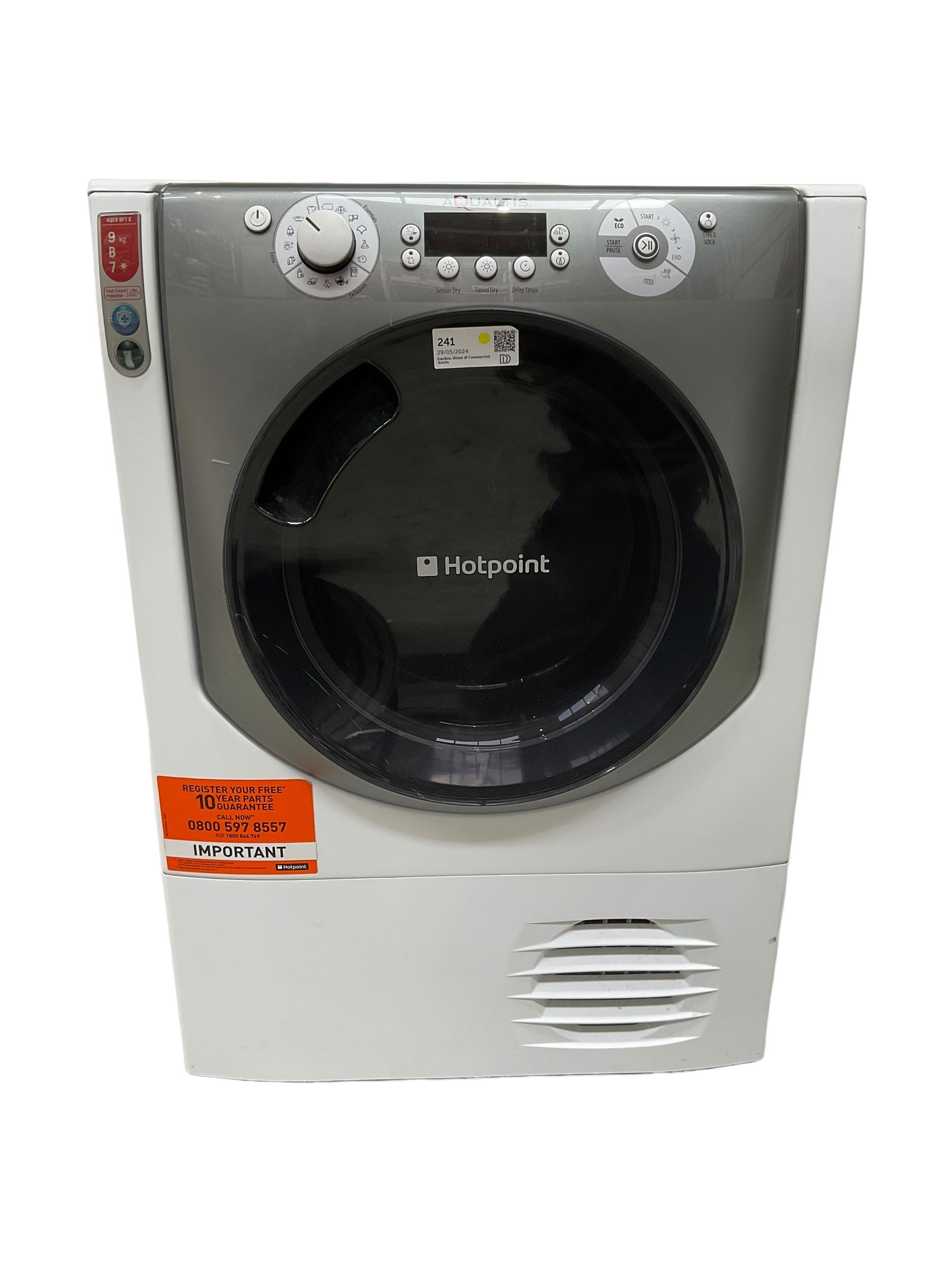 Hotpoint Aqualtis 9kg condenser tumble dryer - THIS LOT IS TO BE COLLECTED BY APPOINTMENT FROM DUGGLEBY STORAGE, GREAT HILL, EASTFIELD, SCARBOROUGH, YO11 3TX