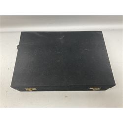 Horn handled magnifying glass and letter opener cased set, replica Scrimshaw in the form of a tusk titled The Ship Charles W Morgan New Bedford and pair of binoculars