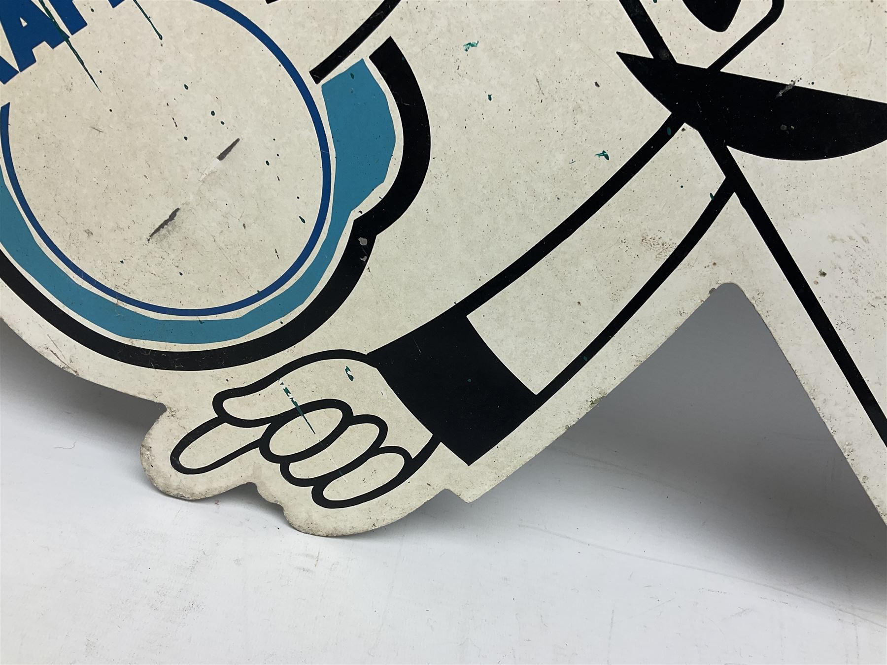 Esso Blue Paraffin double sided aluminium sign with hanging flange, H82cm