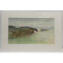 Gerald V Gadd (British 1928-2011): Coastal Houses, watercolour signed 27cm x 48cm (mounted)