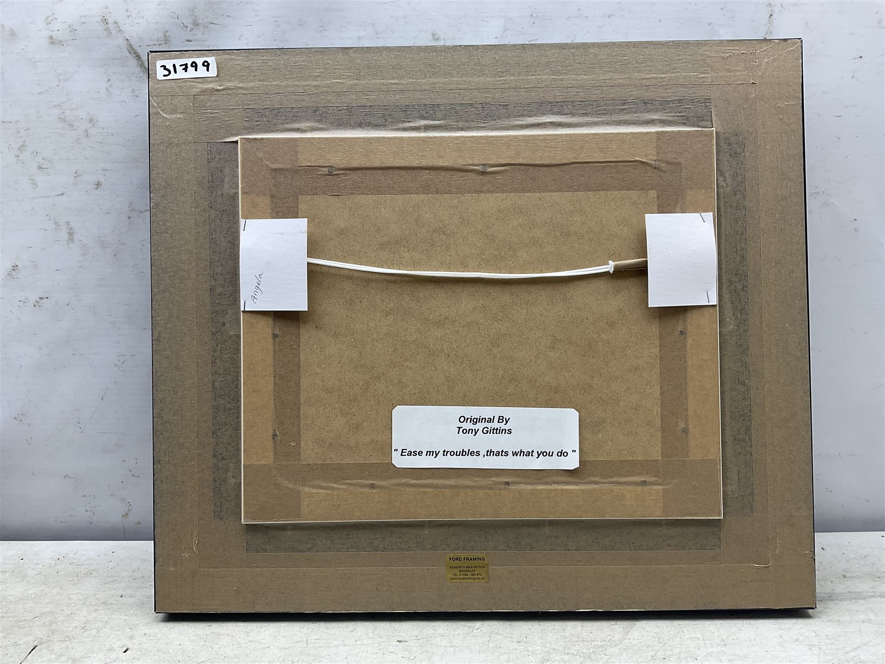 Tony Gittins (British 1970-): 'Easy My Troubles, That's What you Do', oil on canvas board signed, titled on printed label verso 27cm x 34cm 