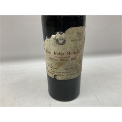 Four bottles of Haig's Dimple Old Blended Scotch whisky, all 26 2/3 Fl.OZs, 70 proof, one in original box and a bottle of East India 1961, Madeira, unknown contents and proof