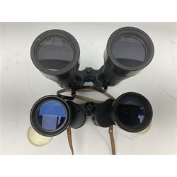 Ten cased pairs of binoculars, to include Ross London Steplux 7x50, Ross Solaross 16x60, Crescent zoom 7x- 12x50, Hilkinson 20x60,  Ross Stepnada 7x30,  Philo 10x50 etc