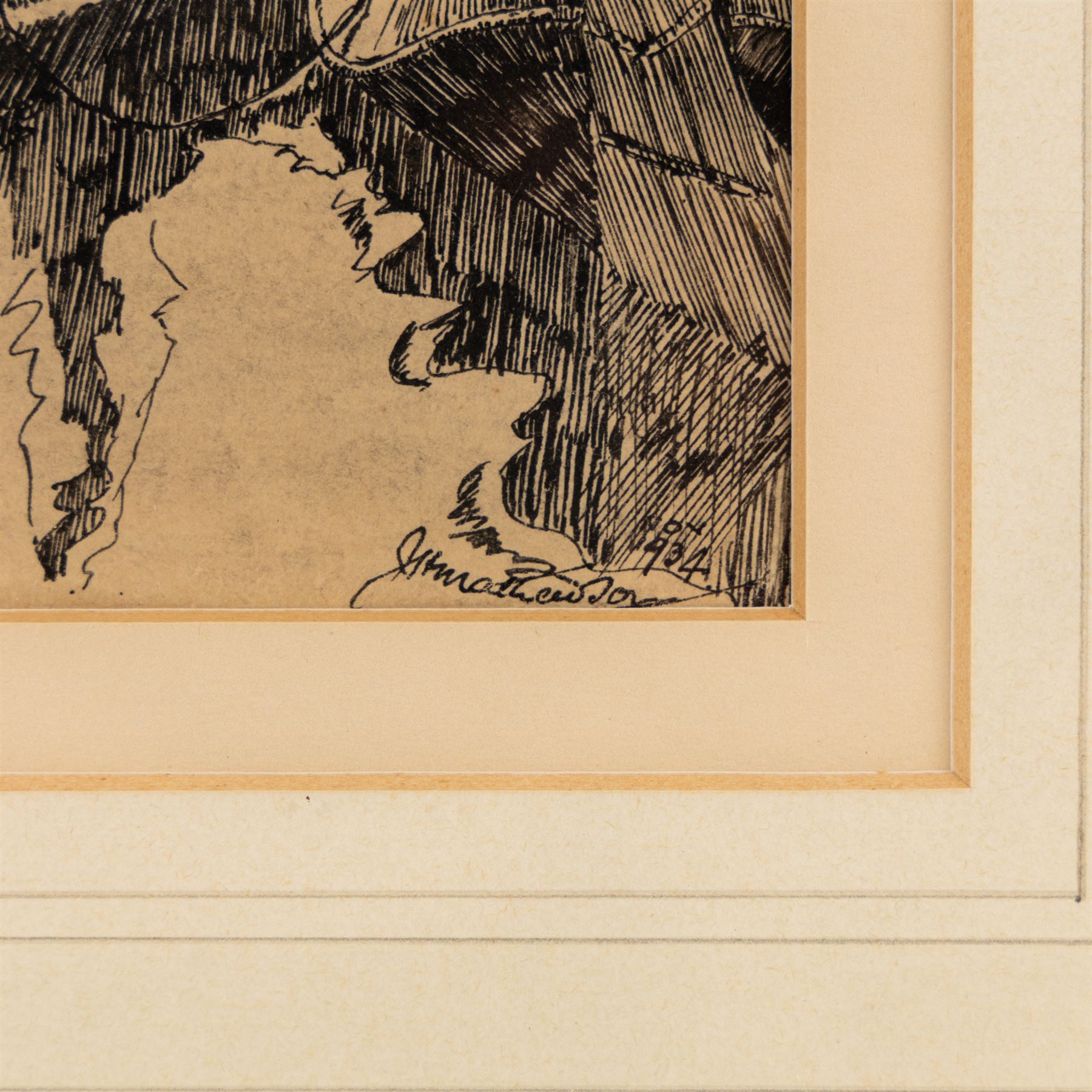 Matthewson (20th Century) after Arthur John Trevor Briscoe (British 1873-1943): Hove - To and Seine Nets, pair of pen and ink drawings indistinctly signed titled and dated 17/10/34 and 1934 (2)