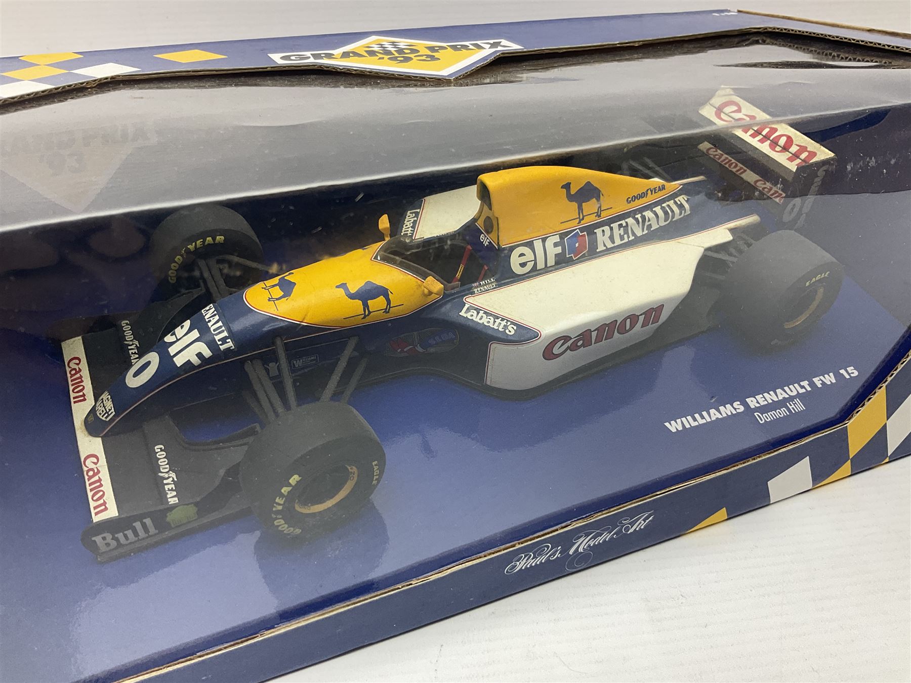 Three Paul's Model Art 1:18 scale die-cast racing cars - Grand Prix Williams Renault FW16 D. Hill; Heinz-Harald Frentzen Edition Sauber Ford C15; and Grand Prix '93 Williams Renault FW15 Damon Hill; together with Heinz-Harald Frentzen Edition Williams Renault 1997; all boxed (4)