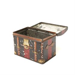 Hornby O gauge Parlour Car 'Grosvenor', a Hornby Pullman coach and a vintage Crumpsall biscuit tin in the form of a trunk