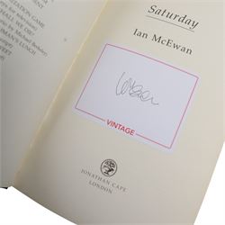 Ian McEwan signed first edition books, comprising Waterstones Edition On Chisel Beach, Solar, Atonement, Amsterdam, Saturday and Lessons