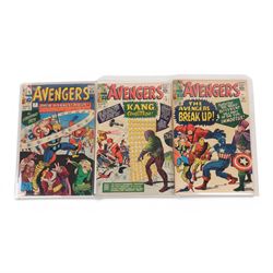 Three Marvel Silver Age 'The Avengers' comic books, comprising issues #7, #8 and #10