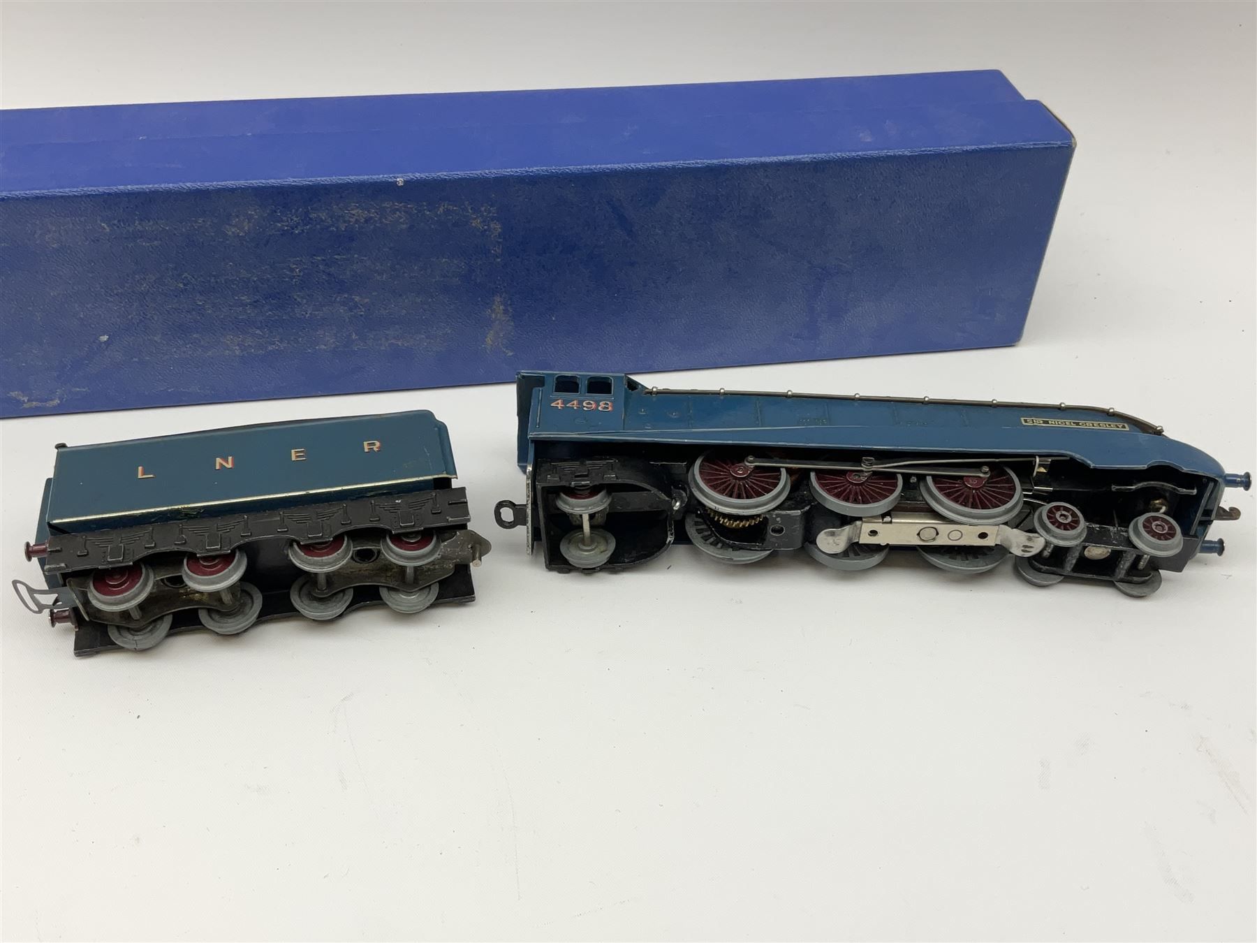 Hornby Dublo - three-rail pre-war A4 Class 4-6-2 locomotive 'Sir Nigel Gresley' No.4498; in modern collector's blue box