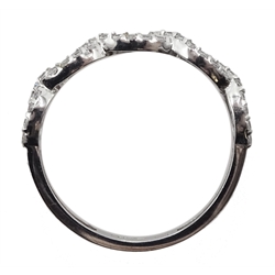 9ct white gold cubic zirconia weave design ring, hallmarked