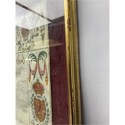 Large 18th century framed and glazed Indenture for King George III to George Rivers, Lord Rivers of Straths Saye, including frame H92.5cm L107.5cm