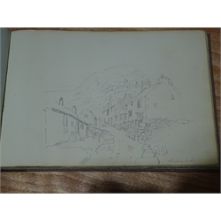  Henry Barlow Carter (British 1804-1868): Early Sketch Book c.1830-1835, twenty five pencil drawings of Staithes, Runswick, Whitby, Robin Hoods Bay and Scarborough all titled 23cm x 32cm (original book rebound)   Provenance: part of a large important North Yorkshire single owner life time collection of H B Carter watercolours and sketches  