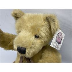 Four modern limited edition teddy bears - two by Russ Berrie, 'Hanley' H56cm and 'Barrymore'; Hermann with growler mechanism; and Northumberland Bearcraft 'Seaton' No.24/50 (4)