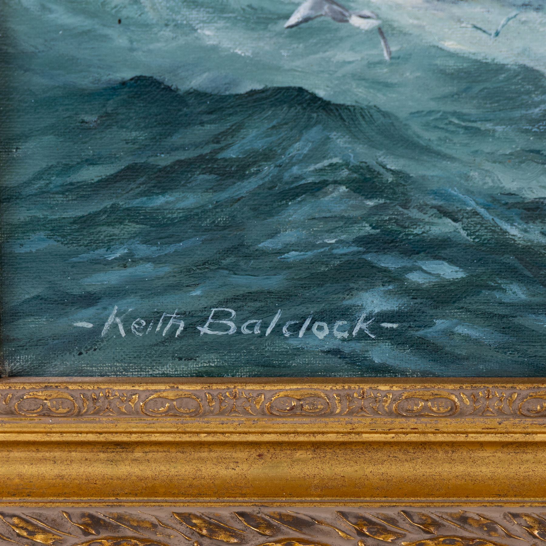 Keith Baldock (Grimsby Contemporary): Steamer Black Watch at Sea, oil on canvas signed 50cm x 75cm 