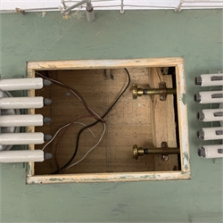 Large scale model of the Destroyer Javelin F61 painted in battle colours, with plans, L178cm, W22cm, H61cm. 