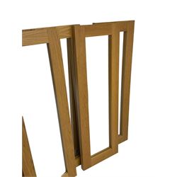 Six oak framed rectangular mirrors