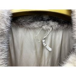 Saga mink full length fur coat, with chevron patterning to sleeves and body, with label to lined interior, approx size 12