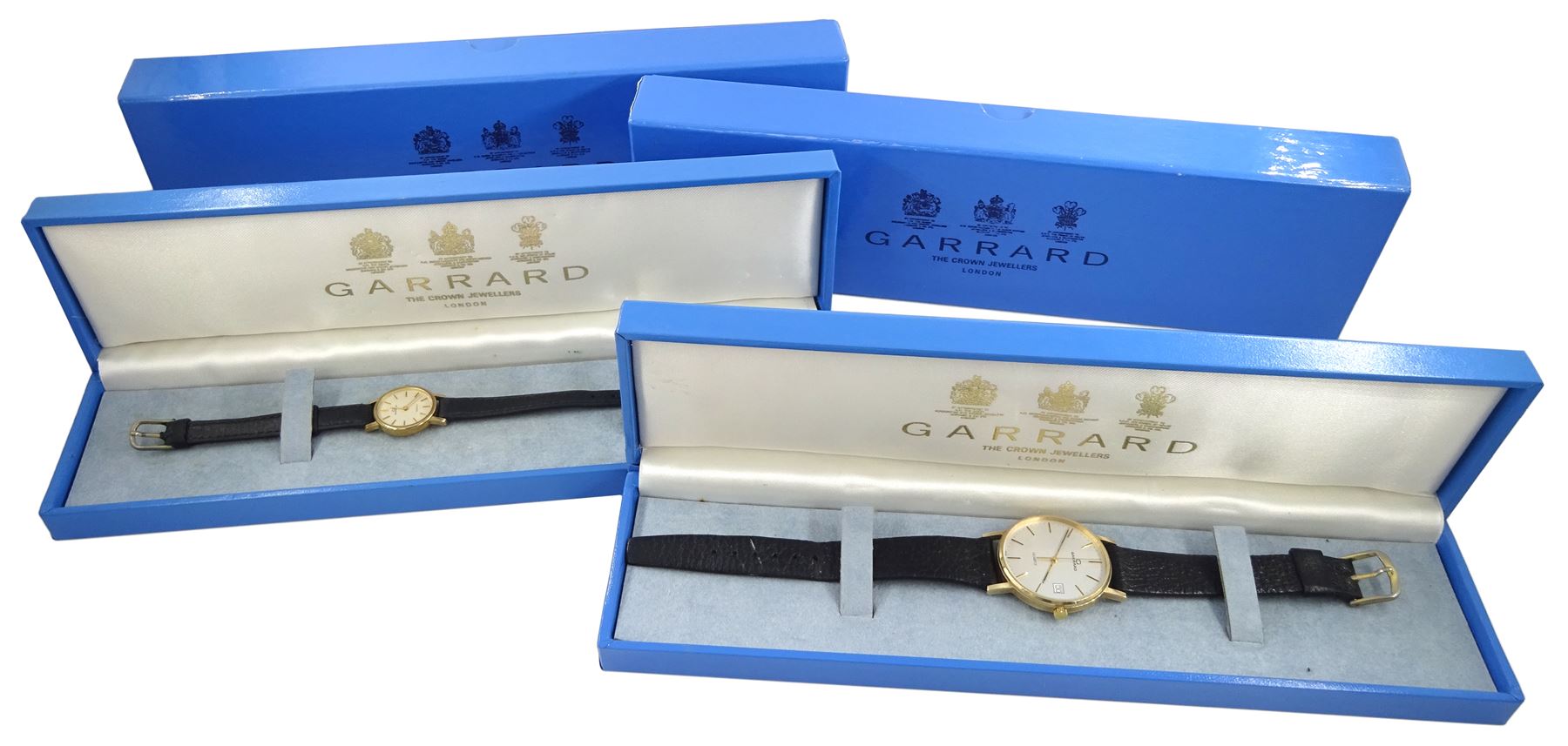 Garrard gentleman's 9ct gold quartz wristwatch, with date aperture and