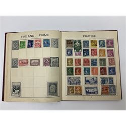 World stamps including Belgium, Great Britain, Italy, Denmark, Greece, South Africa, Nigeria, United States etc and a pair of silver mounted jars