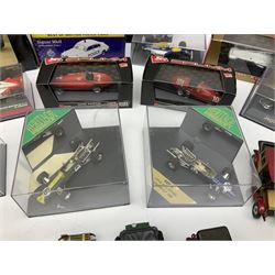 Fourteen modern die-cast models by Brumm, Atlas Editions, Heritage, Spark, Lledo etc; all boxed; and quantity of unboxed and playworn models by MOY, Days Gone etc
